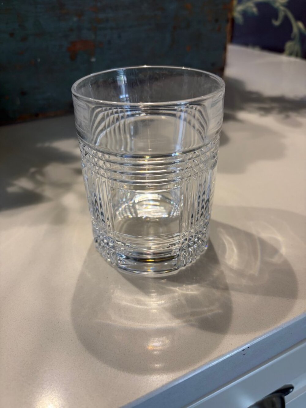 SET/4 RALPH LAUREN *GLEN PLAID* CRYSTAL WHISKEY ROCK GLASSES 12 oz Preowned - Picture 2 of 3